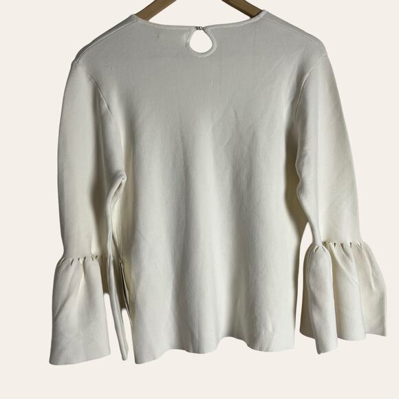Eliza J Ivory Bell Cutout Sleeve Knit Blouse Top Size XL - Picture 7 of 9